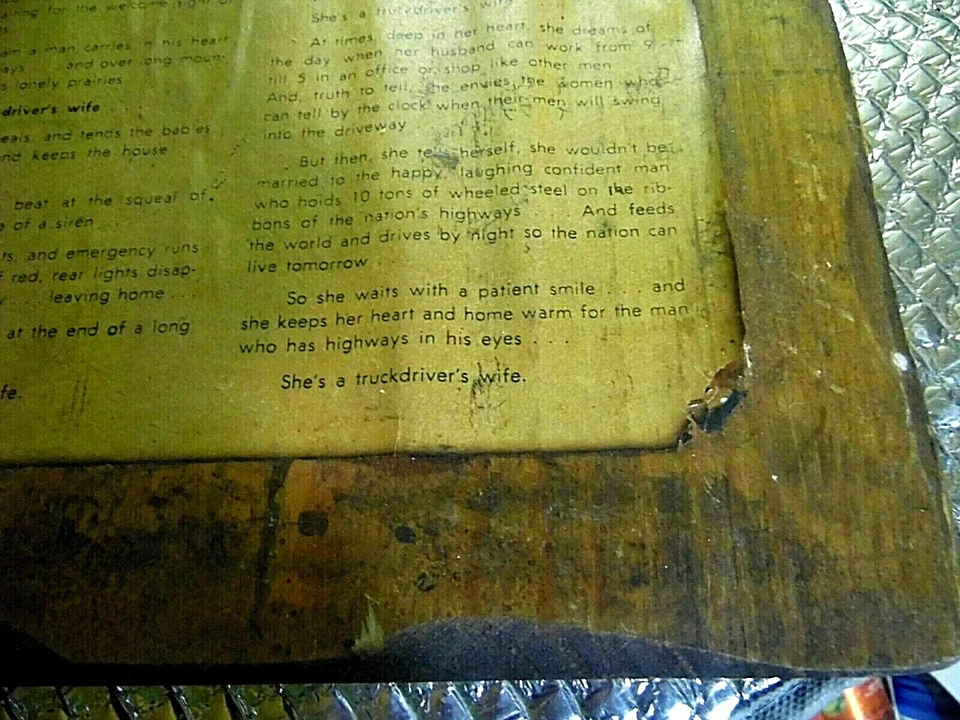 Vintage Wood Truckers Wife Wall Hanger Plagues 11 1/2 by 15 1/2 - Image 4 of 4