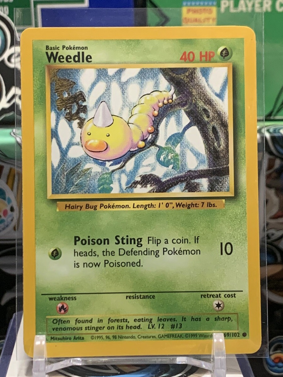 Weedle 69/102 - LP Vintage 1999 WotC Base Set Pokemon Card