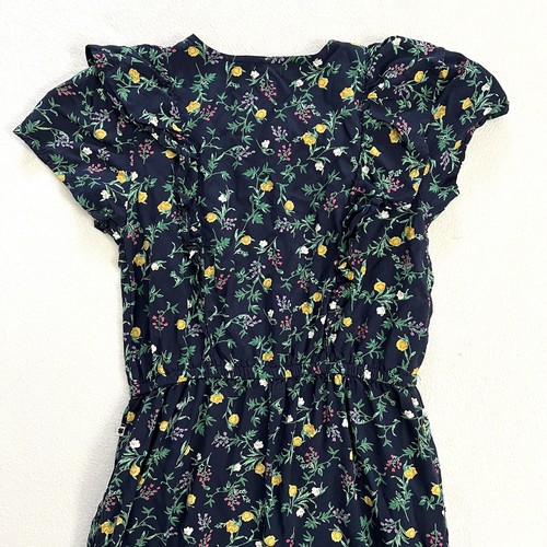 Lucky Brand Girl Navy Floral Print Flutter 1 Piece Romper Jumpsuit L 12 / 14 - Picture 8 of 9