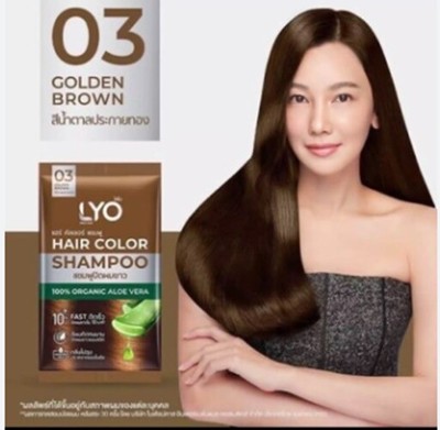 Shampooing Colorant LYO 100% Bio - N°03 Golden - Pour Couvrir Les Cheveux Blancs Et Gris - Neuf