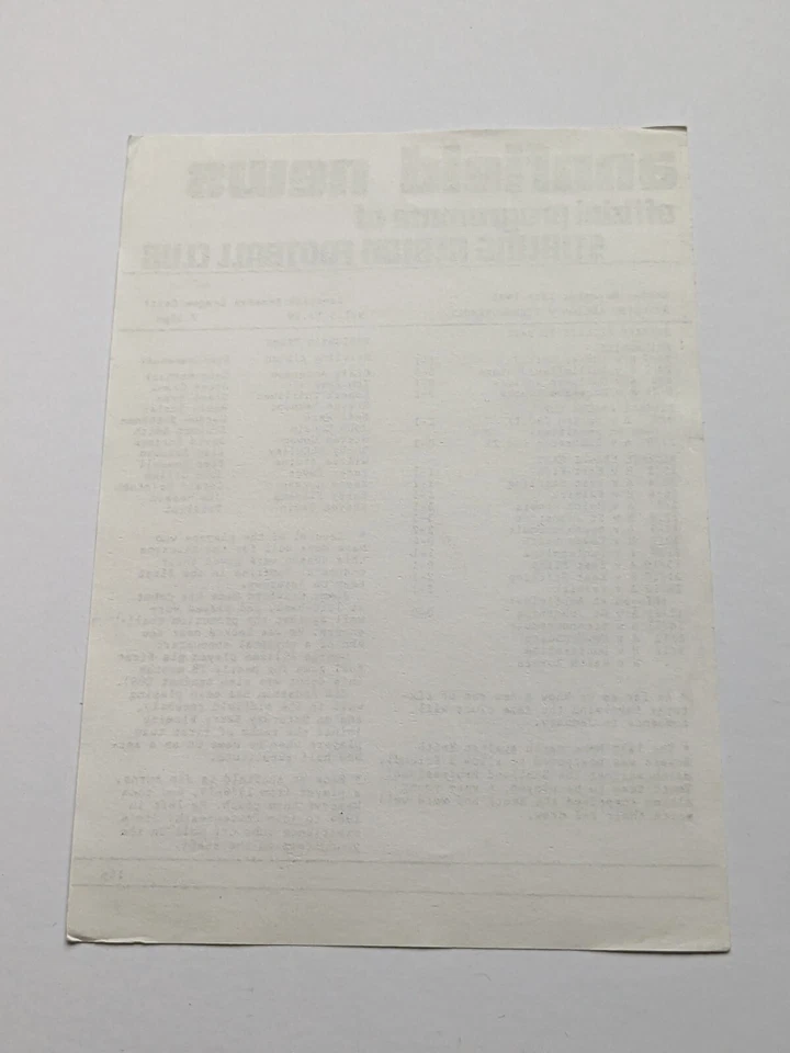 Stirling Albion v Stenhousemuir Scottish Football Reserve Programme 1985 - Image 2 of 2