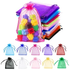 100/200pcs Gift Organza Bags Christmas Favors Pouches Jewelry Bag Wedding Party