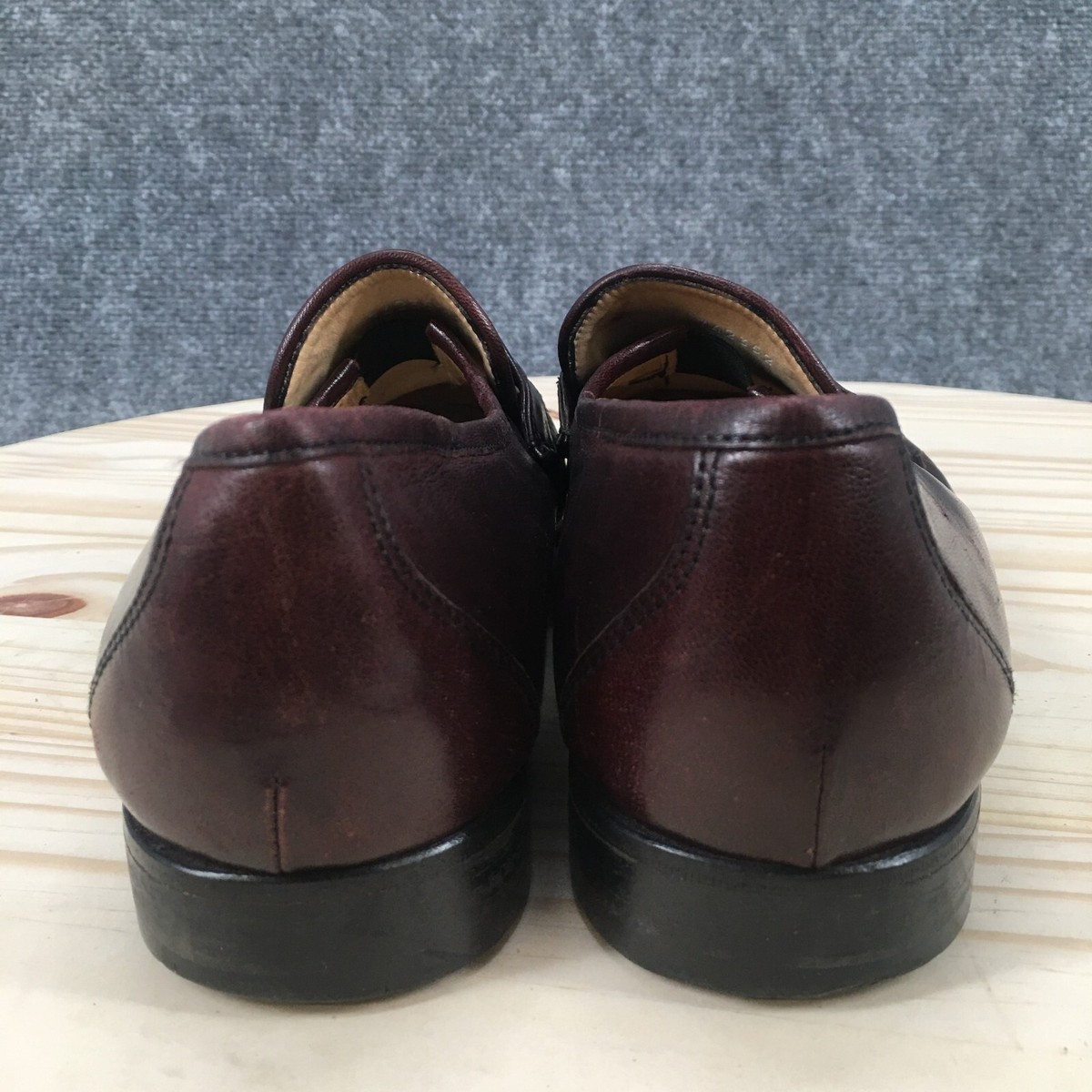 ET Wright Shoes Mens 9.5E Tassel Loafers Maroon Leather Made 
