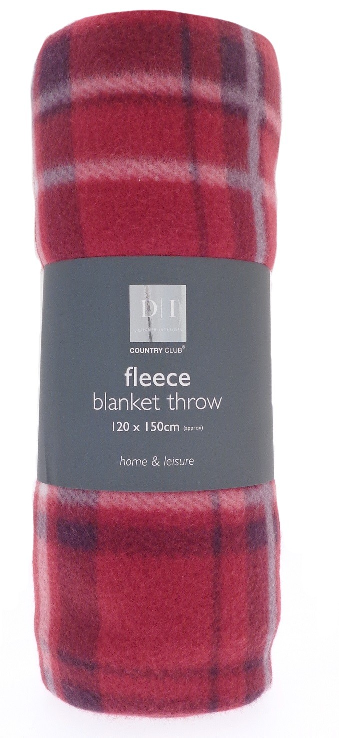 Classic Tartan Check Fleece Blanket Throw Sofa Bed Soft Throwover 120x150cm Red