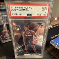 Panini 2019-20 Mosaic Rookie Zion Williamson #209 PSA 9 New Orleans Pelicans