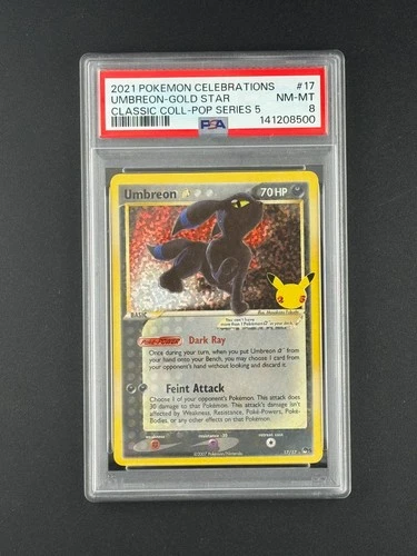 PSA 8 - Umbreon Gold Star 17/17 SWSH Celebrations Classic Collection - Pokemon