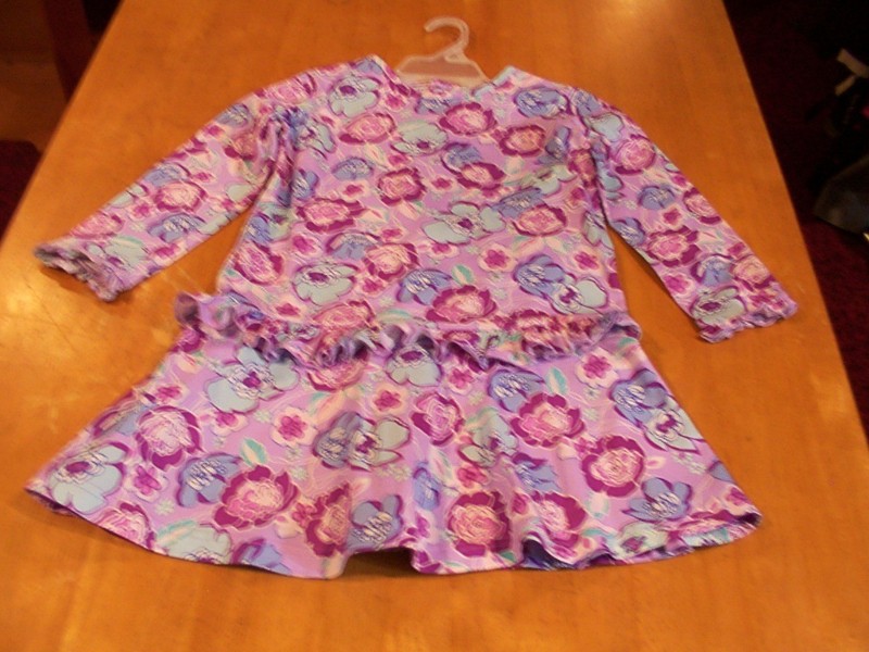 Hanna Andersson Drop Waist Floral Kinit Dress=Sz. 130(7/8)