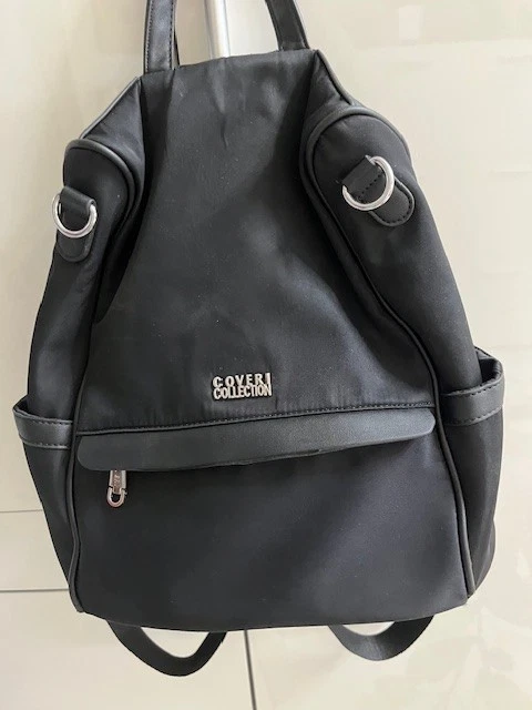 COVERI COLLECTION Rucksack Schwarz viele Taschen Reißverschluss 30 x 30 x 14 cm