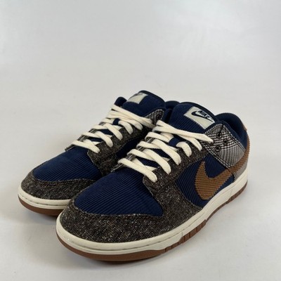 Nike Dunk Low PRM Tweed Midnight Navy Corduroy FQ8746-410 Mens 8.5