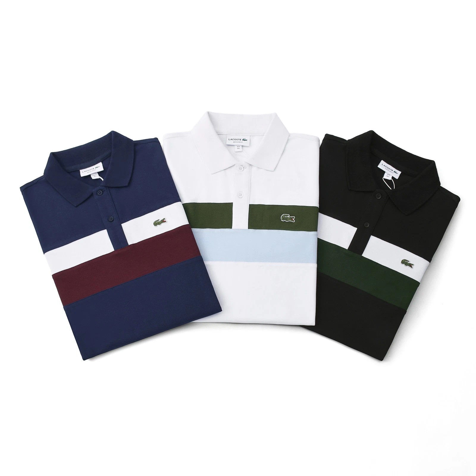 Men Polo Shirt Regular Fit Stripe Contrast Casual Summer Tee M L XL 2XL 3XL