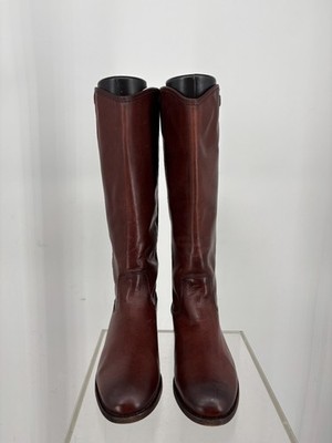 FRYE Melissa Button 2 Boots Womens 7M Redwood Leather Knee High Equestrian NWOB