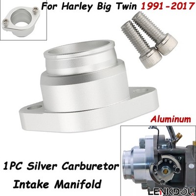 Silver For S&S Super E Carburetor Intake Manifold Shorty Carb Sportster Big Twin