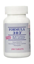 Dee Cee Labs Formula 303 Maximum Strength All-Natural Relaxant Tablets, 250 T...