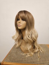 Women's Long WAVY MIXED BLONDE WIG WITH BANGS OMBRE BLONDE