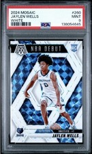 2024 Jaylen Wells AUTO 19/25 WHITE MOSAIC No. 260 (RC) (PSA 9) (ColorMatch)