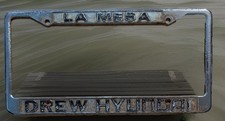 Vintage Metal License Plate Frame Drew Hyundai La Mesa San Diego California