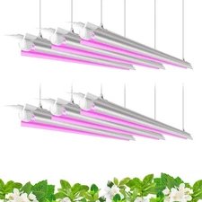Barrina LED Grow Light 252W 6x42W 4ft T8 Full Spectrum V-Shape Linkable Indoo...