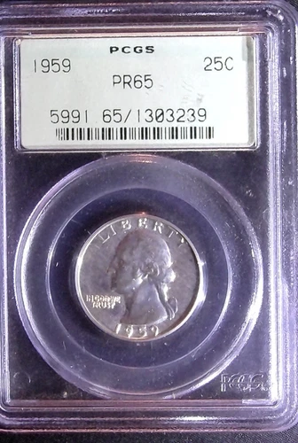 1959 WASHINGTON 25C , PCGS PROOF 65