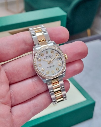 Rolex Datejust Mother of Pearl Dial 31 Steel & Gold Oyester Bracelet 178273 - Picture 8 of 11
