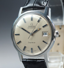 1971 Near MINT OMEGA Geneve 34mm 166.070 Automatic Cal.565 Silver Uomo Vintage