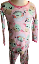 Grogu Baby Yoda Girls Pajama Set Size 6 Pink 2pc Star Wars Mandalorian