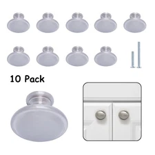 10 Pack Cabinet Knobs Door Drawer Pulls Handles Kitchen Hardware Brushed Nickel