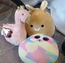 Squishmallows Bunny and Flamingo Plush Mixed Lot, Medium and Small Sizes