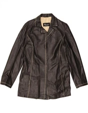 GALLOTTI Womens Leather Jacket IT 46 Large Black Leather AW10