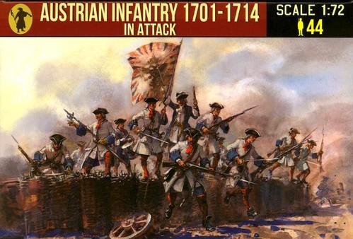 Strelets Models 1/72 AUSTRIAN INFANTRY IN ATTACK 1701-1714 Figure Set
