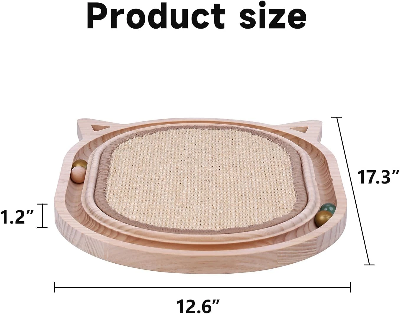 Cat Scratcher Sisal Scratching Pad Toy Ball Track Wooden Interactive Indoor Toys