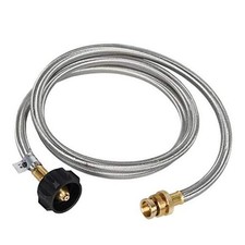 Stainless Steel Braided Propane Adapter Hose 1 lb to 20 lb Converter for 4 FT