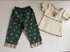 Vintage Small Steps Baby Girl 2 Piece Corduroy Floral Pants Cream Top Size 4T