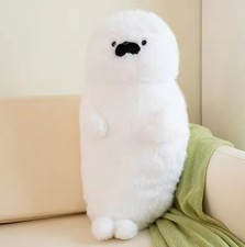 White Seal Pillow Plush Toy 26" Stuffed Animal Toddler Doll Gift for Kids