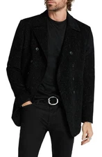 $1698 NWT John Varvatos Collection Hart Double Breasted Peacoat EU 52 USA 42