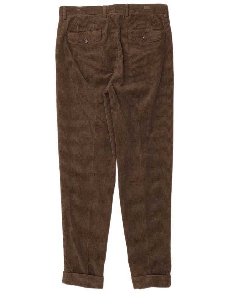 Pantalone uomo GUTTERIDGE velluto a coste conico IT 46 Small W32 L30 marrone cotone BV02 - Immagine 2 di 3