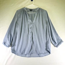 Shinestar Pale Blue Lightweight Polyester Top Luxury 3/4 Sleeve size Women's L