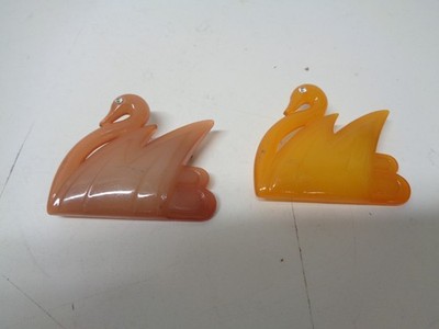 Vintge MB Design Margit Brandt ARN ART Swan Pin Brooch Denmark Signed Lot of 2