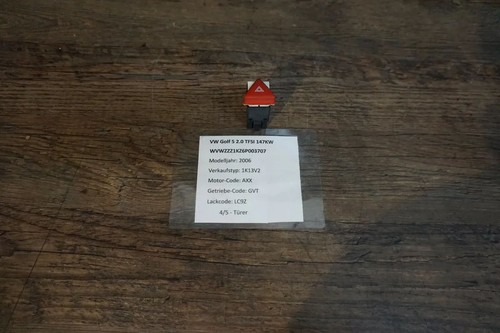 VW GOLF V 5 (1K1)  Schalter Warnblinkschalter 1K0953509A