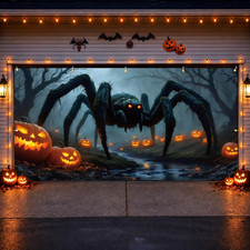 7 X 16 Ft Halloween Garage Door Cover, Scary Banner