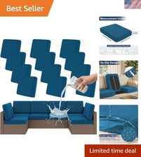 Elegant Waterproof Patio Cushion Covers In Peacock Blue 27 Modern Slipcovers