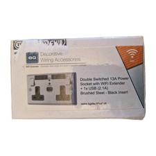 BG Double Switched 13A Power Socket with WiFi Extender + 1 USB