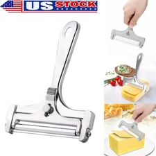 NEW! Thickness Adjustable Wire Cheese Slicer Cutter Stainless Steel-SEE VIDEO