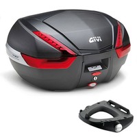 Givi V47NN Koffer 47LT Schwarz + Montageplatte Kawasaki KLV 1000 2009 2010