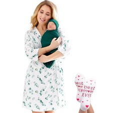 ECO BABY Mommy and Me Robe and Swaddle Set  Maternity Robe and Matching Baby