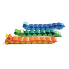 EDUPLAY 130-185 Puzzleschlange aus Holz mit Tiermotiven, 20 x 2 x 4 cm, bunt (Mo