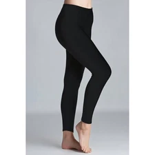Fashionable Legs Seamless Full Length Leggings (Midnight Black) One Size
