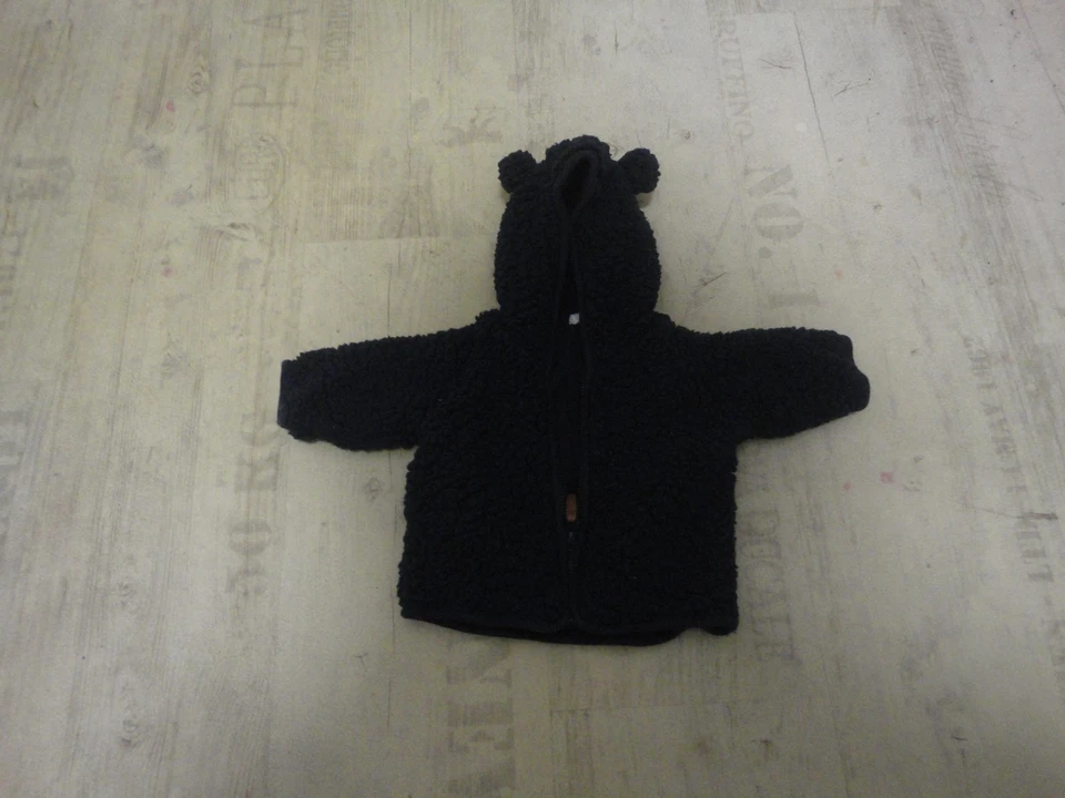 Gr 56 dunkelgraue dicke RV - Plüschjacke mit Kapuze von H&M