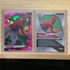 2025 Panini Prizm Chase Burns Pink Cracked Ice #86 Reds RC B12