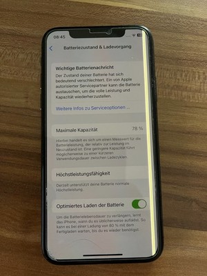 Apple iPhone X - 64GB  dunkelgrau ohne Zubehör mit aktuellen Softwareupdate