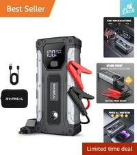 Compact 6000A Jump Starter Battery Pack - Safe, Lightweight, and Versatile